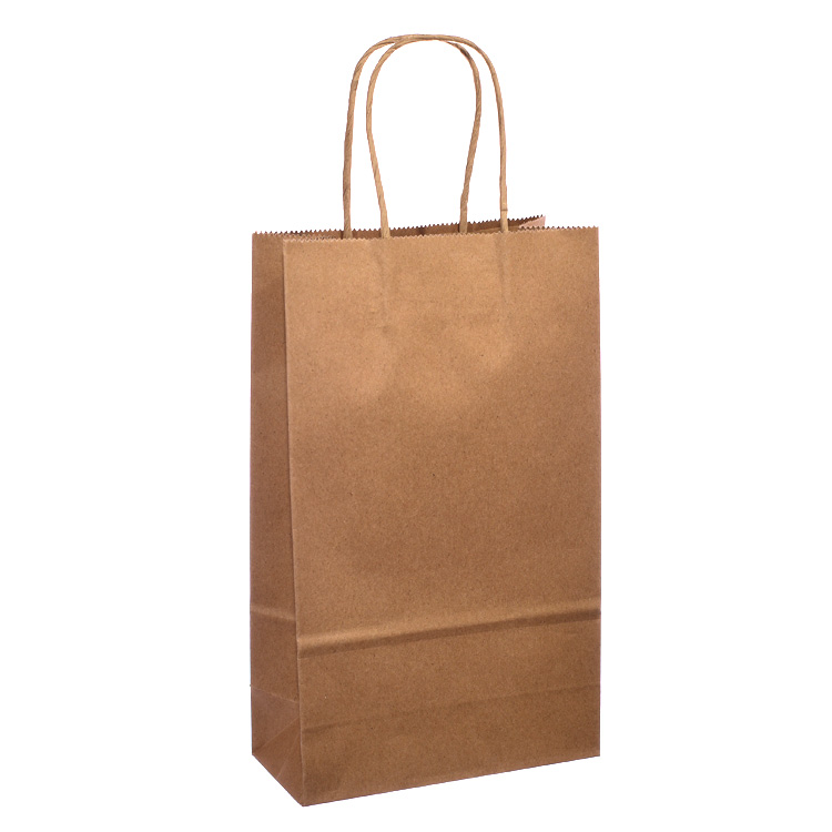 Small Kraft brown bag with twisted handles, box of 500pcs — Green Pack